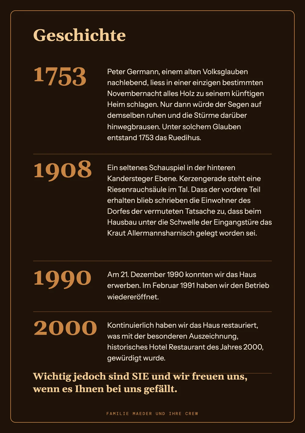 Die Geschichte des Hauses · Rückseite