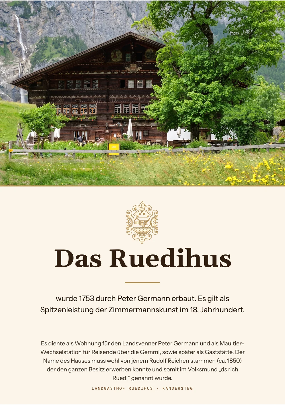 Die Geschichte des Hauses · Vorderseite