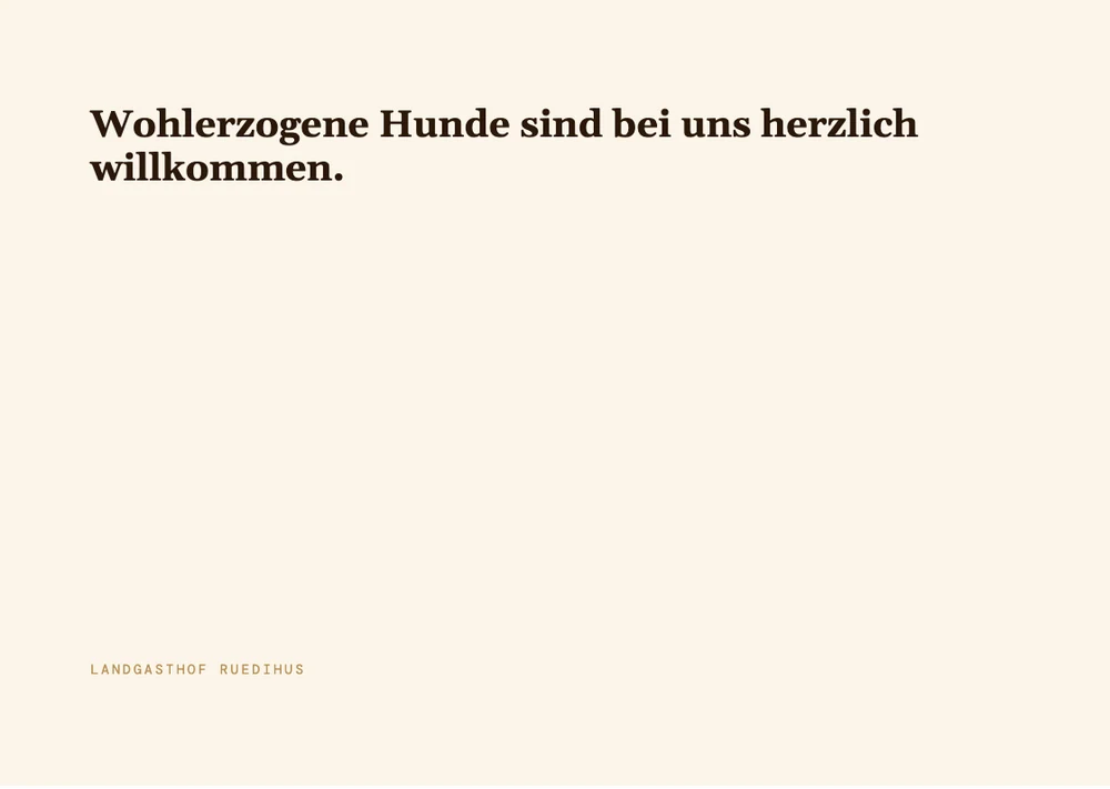 Karte für Gäste mit Hund · Rückseite