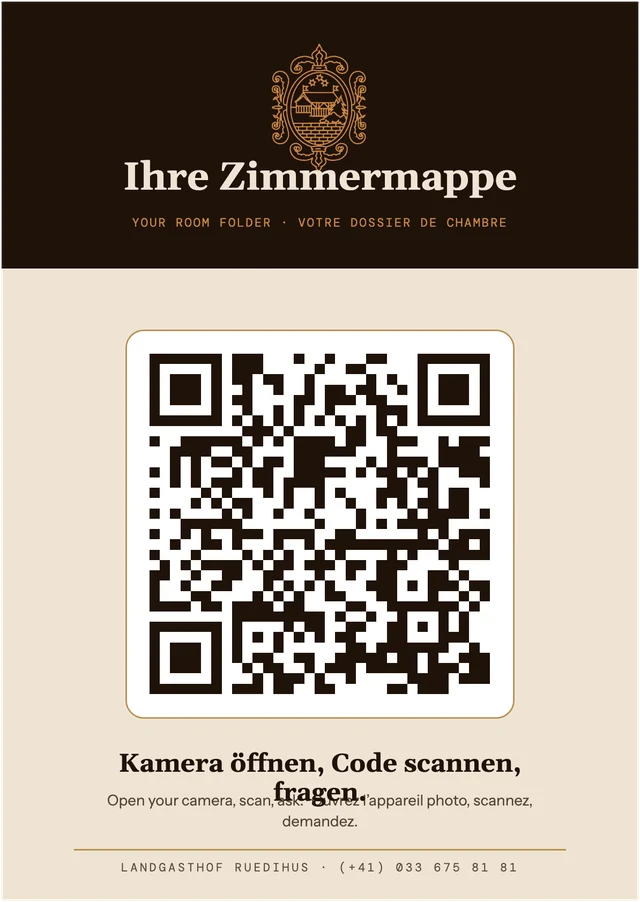 Karte zur Zimmermappe · Vorderseite
