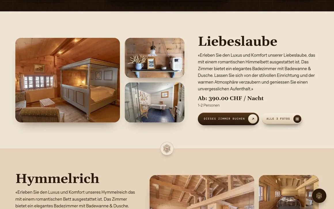 Jedes Zimmer mit seinen Fotos