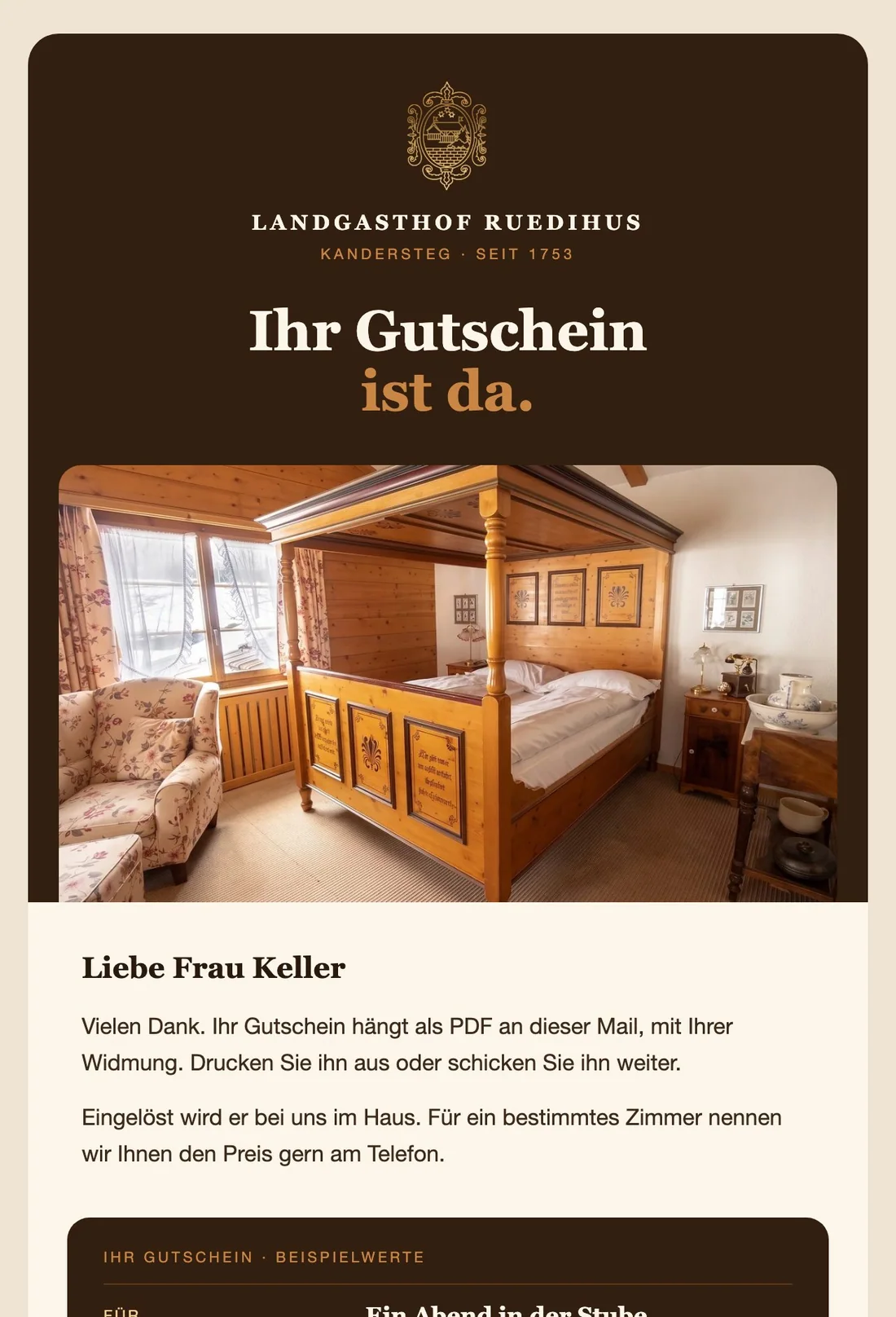 Die Mail «Ihr Gutschein»