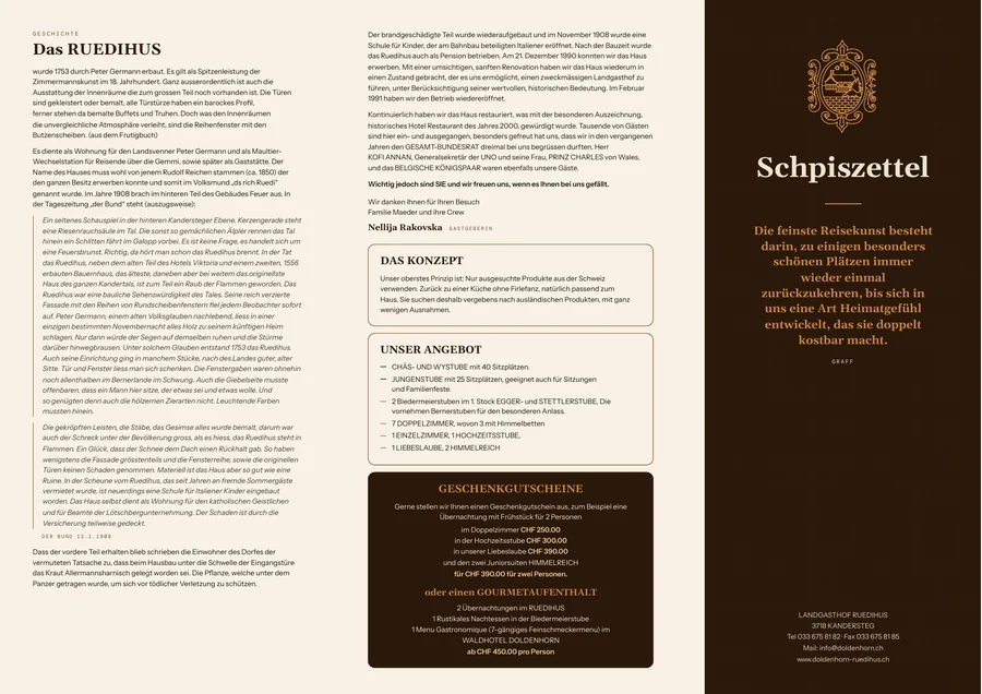 Idee: Chäs- und Wystube