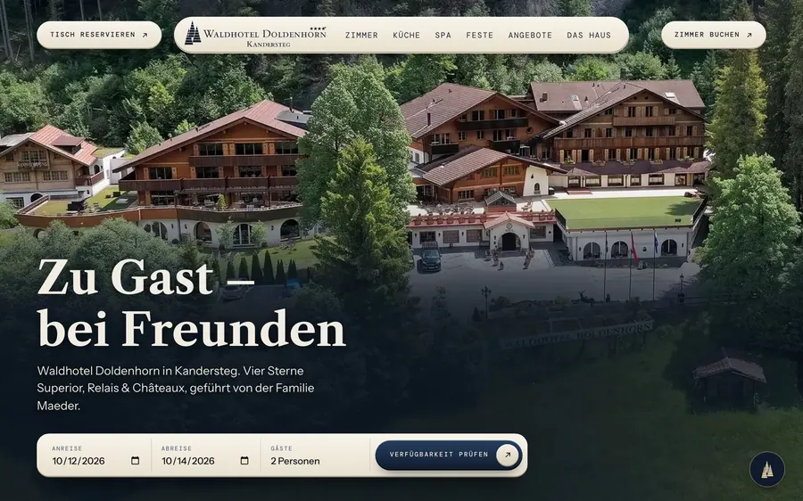Die Startseite: Waldhotel Doldenhorn
